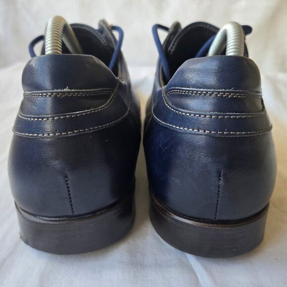 Forzieri Firenze Men's Leather Lace Up Casual Shoes Navy/Red Size 8/US 8.5 Italy - Picture 3 of 10
